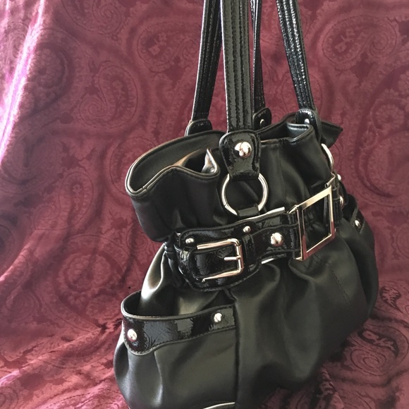 Wilsons Leather Black Faux/Patent Leather Bag NWOT - Picture 3 of 8